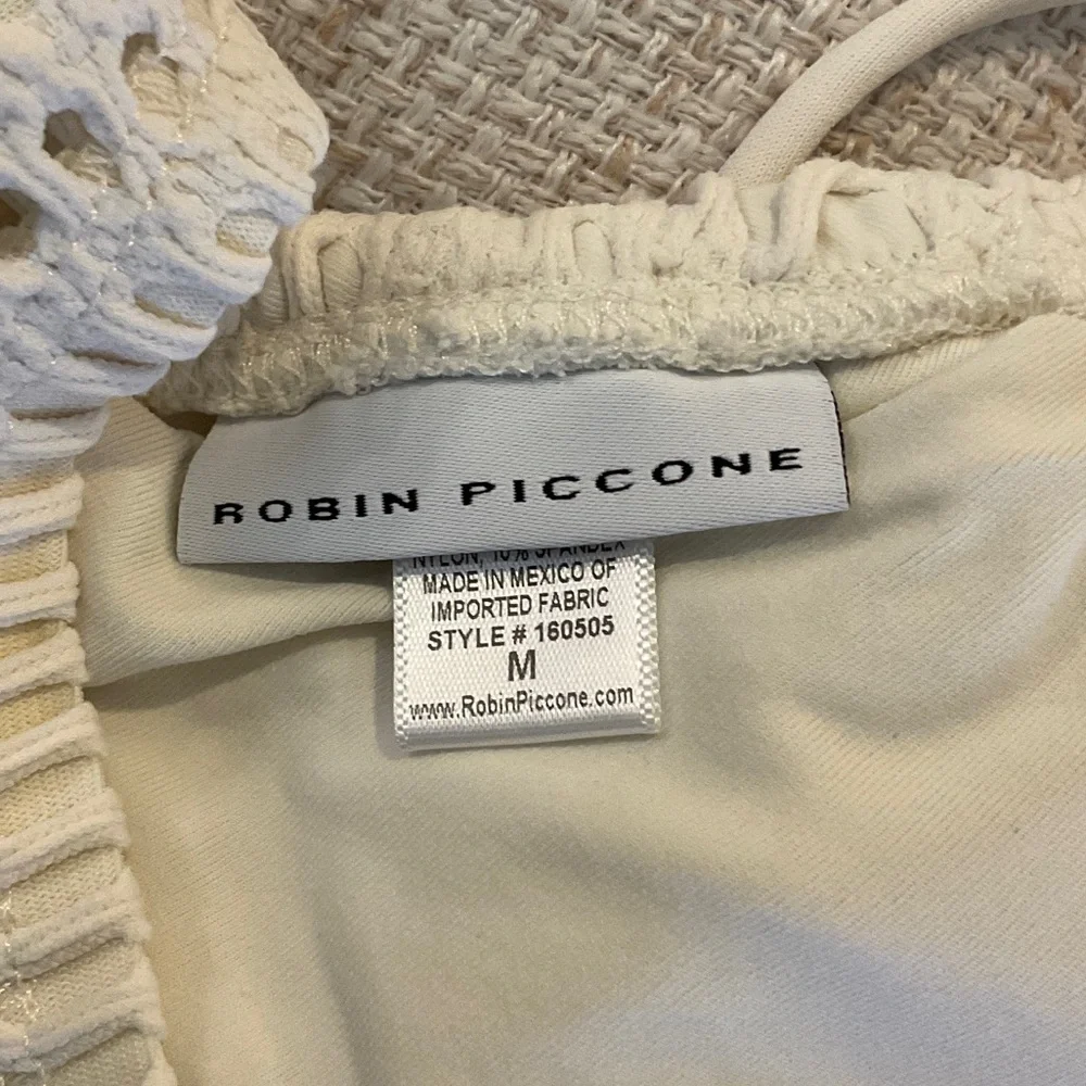 Robin Piccone Cream Crochet-Trim Bikini Top - Picture 2 of 3